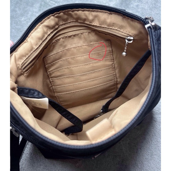 Baggallini Black Cheetah Print Crossbody Organizer Bag Purse - Picture 3 of 7